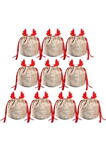 10 Adet Noel Ren Geyiği Şeker Hediye Çantası Çuval Ipli Hediye Keseleri Noel Süslemeleri Çocuklar Yeni Yıl Partisi Hediye (Yurt Dışından) fiyatları