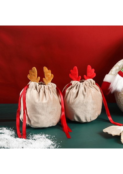 10 Adet Noel Ren Geyiği Şeker Hediye Çantası Çuval Ipli Hediye Keseleri Noel Süslemeleri Çocuklar Yeni Yıl Partisi Hediye (Yurt Dışından) indirimleri