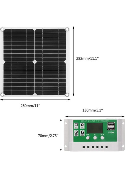 12w Güneş Paneli Kiti 50a 12v Pil Şarj Cihazı Denetleyicili Karavan Tekne (Yurt Dışından)