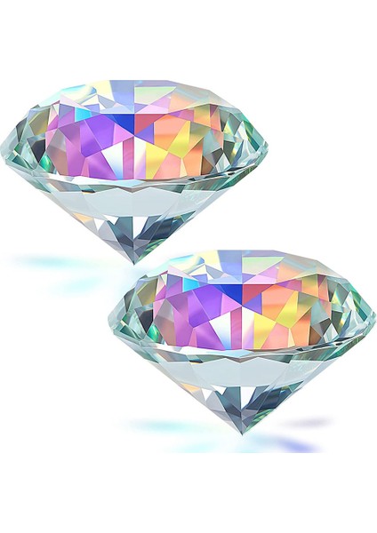 2 Adet 50 Mm/2 Inç Ab Renkli Yönlü Gökkuşağı Paperweight Kristal Ev Ofis Dekor Ve Düğün Hediyeleri Için (Yurt Dışından)