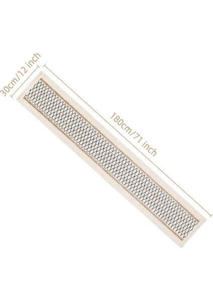 Bohem Yemek Masası Koşucusu - Çuval Bezi Doğal Masa Koşucusu 72 Inç Uzun, Çiftlik Evi Tarzı Örgülü Masa Koşucusu (Yurt Dışından) fiyatları