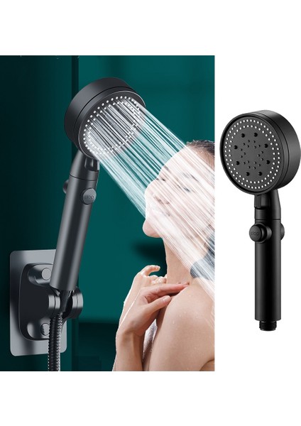 Beş Hızlı Çok Fonksiyonlu Su Püskürtme Süper Süper Şarjlı Duş Duş Başlığı Siyah Gümüş Duş Başlığı Tek Kafa (Yurt Dışından) fiyatları