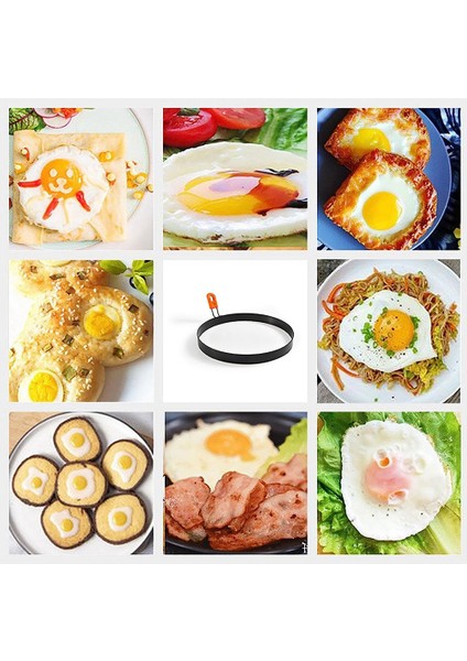8 Inç Gözleme Halkası Paslanmaz Çelik Omlet Yüzük Silikon Yalıtımlı Saplı Yuvarlak Yumurta Halkaları Yağ Fırçalı (Yurt Dışından) indirimleri