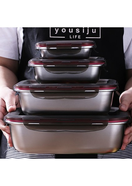220ml Paslanmaz Çelik Öğle Yemeği Kutusu Mühürlü Gıda - Saklama Kutuları Ofis Bento Konteyner Öğle Yemeği Konteyneri (Yurt Dışından) fırsatları