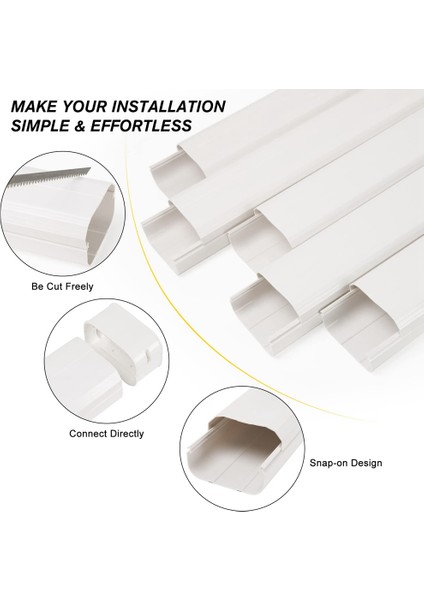 Ac Hat Kapak Kiti, Mini Split Klimalar Ve Isı Pompaları Için Dekoratif Pvc Boru Kapak Kiti (Yurt Dışından)