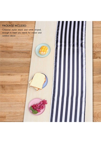 Çizgili Masa Koşucu Polyester Masa Dekor Kapalı Açık Hava Etkinlikleri Için Masa Örtüsü Aile Yemeği (, 4 Parça) (Yurt Dışından)