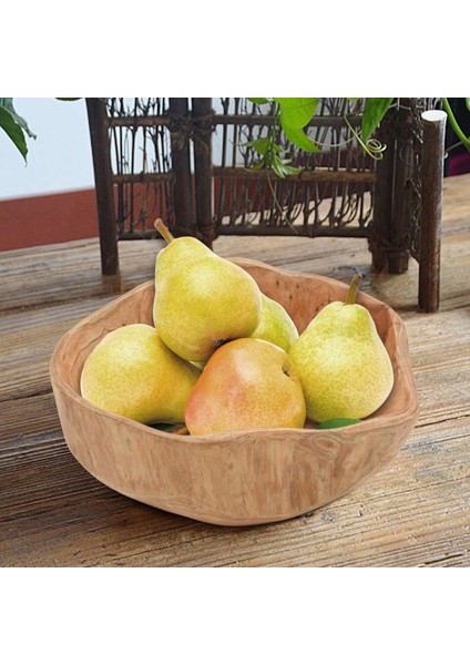 Ev Meyve Kasesi Ahşap Şeker Tabağı Meyve Tabağı Ahşap Oyma Kök Meyve Tabağı Ahşap 20-24 Cm (Yurt Dışından)