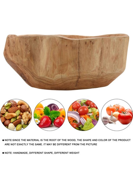 Ev Meyve Kasesi Ahşap Şeker Tabağı Meyve Tabağı Ahşap Oyma Kök Meyve Tabağı Ahşap 20-24 Cm (Yurt Dışından)