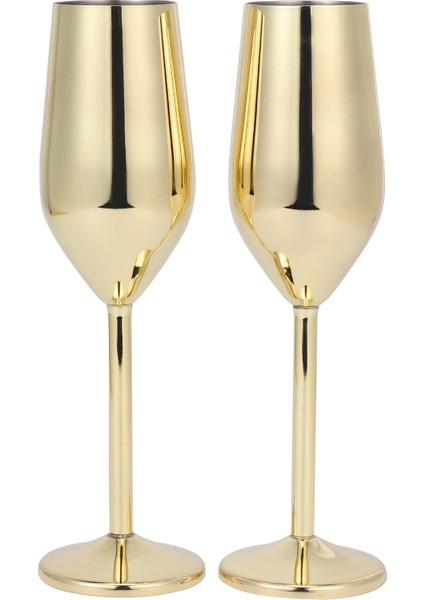 Paslanmaz Çelik Şarap Bardağı Şampanya Bardağı Kokteyl Cam Metal Şarap Cam Bar Kırılmaz Şarap Gözlük Altın (Yurt Dışından)