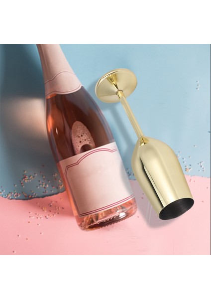 Paslanmaz Çelik Şarap Bardağı Şampanya Bardağı Kokteyl Cam Metal Şarap Cam Bar Kırılmaz Şarap Gözlük Altın (Yurt Dışından) fırsatları