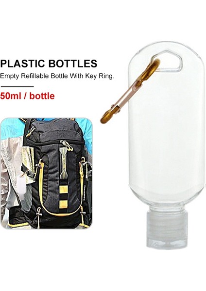 10pc 50ml Taşınabilir El Dezenfektanları Şişeleri Basın Şişeleri Sıvı/Jel Sabunluklar Asılı Ters Şişe Seyahat Için (Yurt Dışından) modelleri