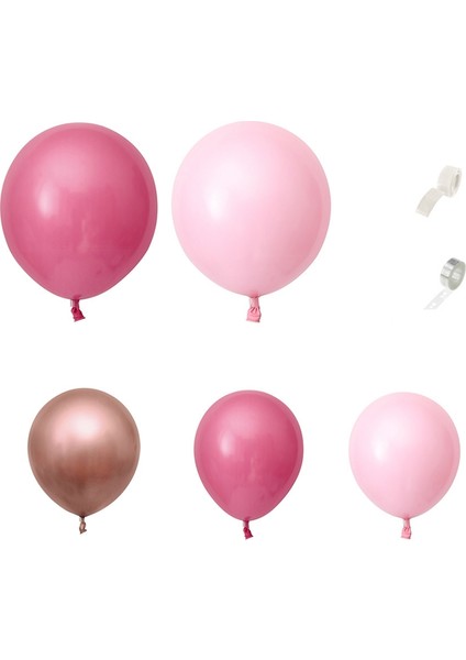 Pembe Balon Kemer Seti Yay Balonlar Düğün Dekor Bebek Duş Kız Doğum Günü Yetişkin Parti Balonu (Yurt Dışından)