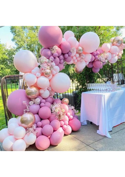 Pembe Balon Kemer Seti Yay Balonlar Düğün Dekor Bebek Duş Kız Doğum Günü Yetişkin Parti Balonu (Yurt Dışından)