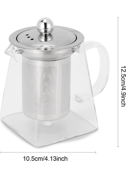 Kalınlaşmış Cam Çaydanlık Isıya Dayanıklı Çiçek Çay Potu Kabarcık Çay Potu Paslanmaz Çelik Filtre Çaydanlık Kare Pot Seti 350 Ml (Yurt Dışından)