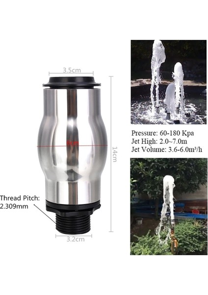 Paslanmaz Çelik Köpüklü Fıskiye Memesi Su Sporları Gölet Püskürtme Başlığı Yağmurlama Dn25 (Yurt Dışından) modelleri