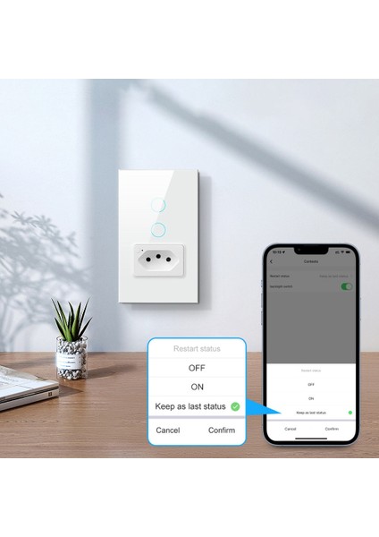 Tuya Brezilya Soketli Wifi Akıllı Anahtar, Dokunmatik Sensörlü Akıllı Ev Kesici Duvar Anahtarı Google Home Için Çalışıyor(W2) (Yurt Dışından)
