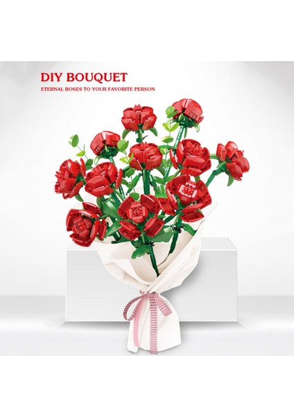 Buket Gül Ebedi Çiçek Yapı Taşları Romantik Gül Montaj Ev Dekor Dıy Oyuncaklar Doğum Günü Hediyesi (Yurt Dışından) fiyatları