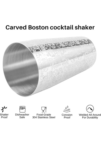 Kokteyl Shaker Boston Shaker 304 Paslanmaz Çelik Barra De Ferramentas Gravür Tasarım Boston Kokteyl Shaker Teneke Seti (Yurt Dışından) fiyatları
