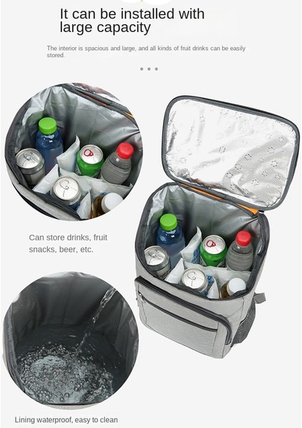 Sırt Çantası Soğutucular Yalıtımlı Sızdırmaz, Soğutucu Sırt Çantası Yalıtımlı Su Geçirmez Termal Çanta, Taşınabilir Siyah (Yurt Dışından) indirimleri