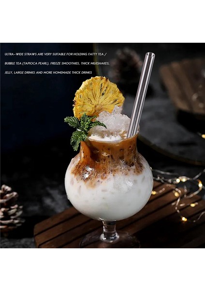 Yeniden Kullanılabilir Içme Pipetleri-Geniş Pipetler Pipetler Temizleme Fırçası Ile Smoothie Bubble Tea Milkshake Pipetler, Taşıma Çantası (Yurt Dışından)