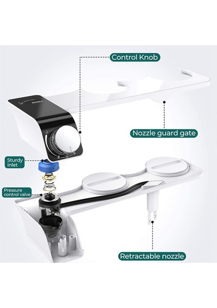 Bide Klozet Aparatı Ultra Ince Elektriksiz Kendi Kendini Temizleyen Çift Nozullu Soğuk Suyla Yıkama Avrupa (Yurt Dışından) modelleri