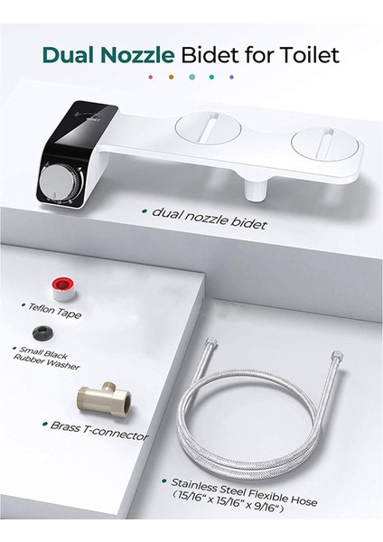 Bide Klozet Aparatı Ultra Ince Elektriksiz Kendi Kendini Temizleyen Çift Nozullu Soğuk Suyla Yıkama Avrupa (Yurt Dışından) fırsatları
