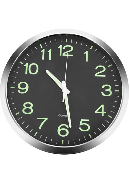 12 Inç Yuvarlak Işıklı Duvar Saati Karanlıkta Parlayan Geçmeyen Iç Mekan Dekoru - Gümüş (Yurt Dışından)