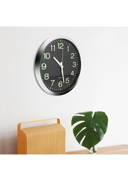 12 Inç Yuvarlak Işıklı Duvar Saati Karanlıkta Parlayan Geçmeyen Iç Mekan Dekoru - Gümüş (Yurt Dışından) indirimleri