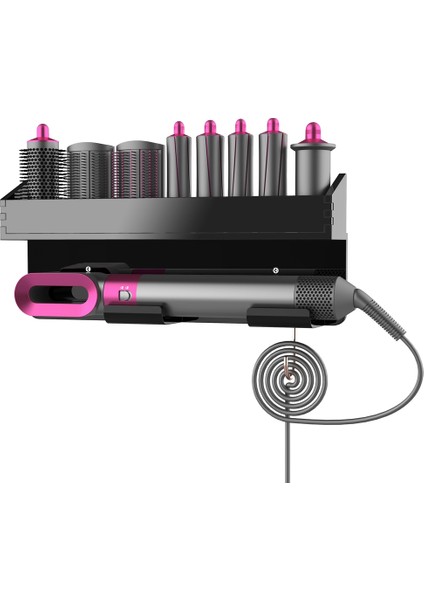 Saç Kurutma Makinesi Tutucu Duvara Monte Depolama Rafı Banyo Rafı Saç Kurutma Makinesi Evrensel Siyah (Yurt Dışından) fiyatları