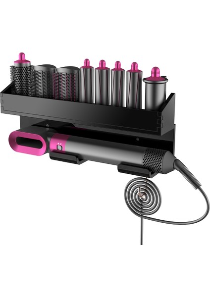 Saç Kurutma Makinesi Tutucu Duvara Monte Depolama Rafı Banyo Rafı Saç Kurutma Makinesi Evrensel Siyah (Yurt Dışından) modelleri