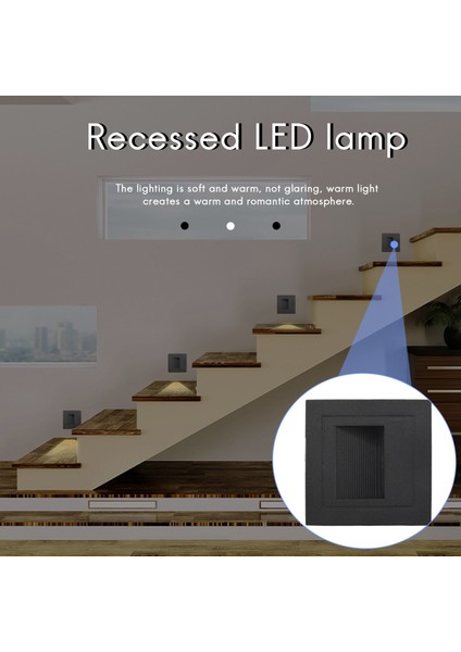 Led Duvar Lambası 3w Led Merdiven Işık Bağlantı Tablası Aydınlatma Lambası Gömme Gömülü Lamba Kapalı Merdiven Lambası Açık Koridor Su Geçirmez Merdiven Adım Işıkları Siyah (Yurt Dışından)