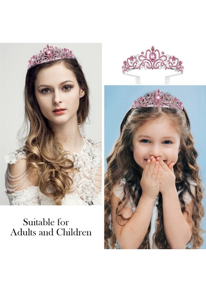 Doğum Günü Kız Taç Prenses Taç Kadınlar Için Doğum Günü Kanat Ile Parti Malzemeleri Pembe (Yurt Dışından) indirimleri