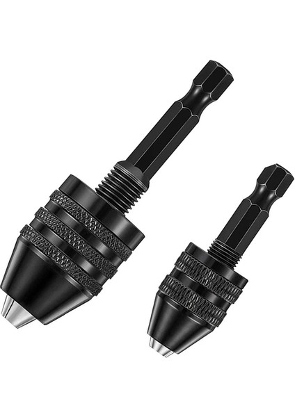 2 Adet Hex Anahtarsız Matkap Chuck, Tornavida Dönüştürücü Matkap Adaptörü Hızlı Değişim Matkap Uçları Aracı (0.6-8mm, 0.3-3.6mm) (Yurt Dışından)