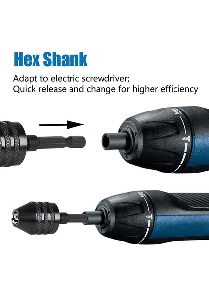 2 Adet Hex Anahtarsız Matkap Chuck, Tornavida Dönüştürücü Matkap Adaptörü Hızlı Değişim Matkap Uçları Aracı (0.6-8mm, 0.3-3.6mm) (Yurt Dışından)