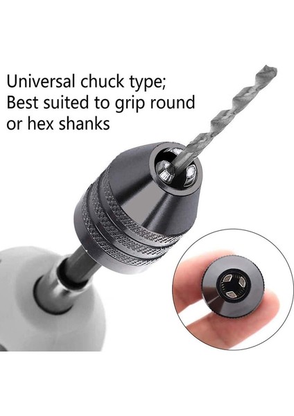 2 Adet Hex Anahtarsız Matkap Chuck, Tornavida Dönüştürücü Matkap Adaptörü Hızlı Değişim Matkap Uçları Aracı (0.6-8mm, 0.3-3.6mm) (Yurt Dışından)