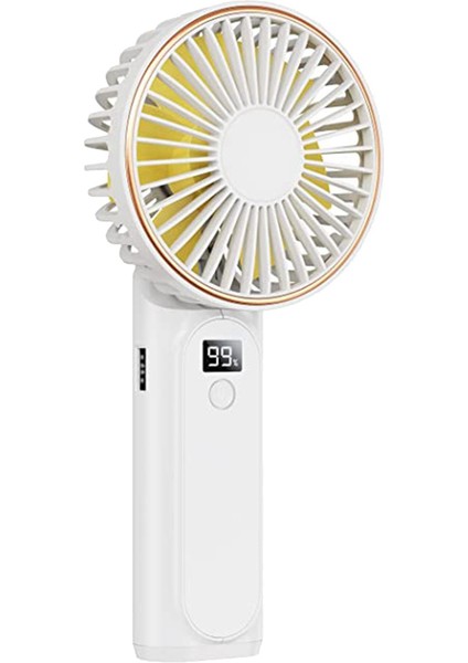 El Fanı, 3600mah Taşınabilir Fan Mini Fan, 6 Hız Ayarlanabilir, Küçük Kişisel Fan, Katlanabilir Mini Masa Fanı Beyaz (Yurt Dışından)