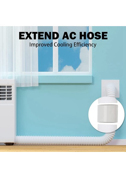 Taşınabilir Klima Egzoz Hortumu Bağlayıcı Pencere Adaptörü Ac Ünitesi Tüp Konnektör Parçaları Ve Aksesuarları 5.9 Inç (Yurt Dışından)