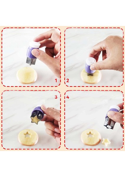 Pres Tipi Sebzeli Kurabiye, Parti Pişirmeye Yönelik Koruyucu Saplı Meyveli Kurabiye, (Mor) (Yurt Dışından) indirimleri