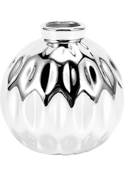 Seramik Küçük Vazo Küçük Çiçek Kabartmalı Balık Dudak Desen El Sanatları Ev Dekorasyonu (Gümüş) (Yurt Dışından)