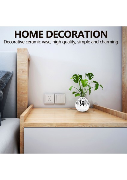 Seramik Küçük Vazo Küçük Çiçek Kabartmalı Balık Dudak Desen El Sanatları Ev Dekorasyonu (Gümüş) (Yurt Dışından) fiyatları