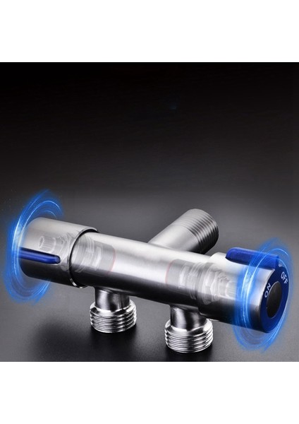 G1/2 X 1/2 304 Paslanmaz Çelik Iki Üç Yollu Açılı Vana, Çift Saplı Çift Kontrol Tek Soğuk Çok Fonksiyonlu Musluk (Yurt Dışından) fırsatları