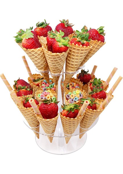 Çift Katmanlar 24 Delikli Dondurma Külahları Tutucu Stand Dekorasyon Pişirme Cupcake Ekran Standı Tutucu (Yurt Dışından) fırsatları