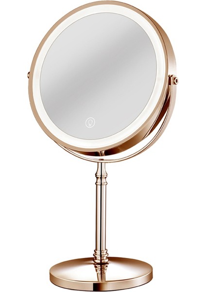 10x Led Ayna Şarj Edilebilir Makyaj Aynası, 3 Renk, Parlaklık Ayarlanabilir Büyütme Kozmetik Ayna 2 Yan-C (Yurt Dışından)