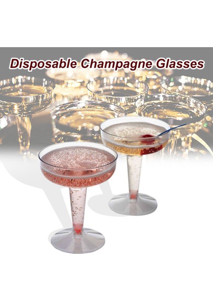 Yeni Plastik Şampanya Tek Kullanımlık - Partiler Için 20 Adet Şeffaf Plastik Şampanya Bardağı Şeffaf Plastik Bardak (Yurt Dışından) fiyatları