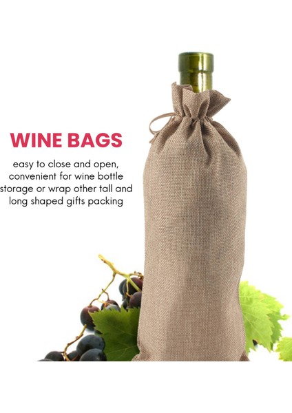 12 Parça Çuval Bezi Şarap Torbaları Ipli Şarap Şişesi Çantaları Parti Kör Tadım Için Etiketli Yeniden Kullanılabilir Çantalar Doğum Günü Düğün Seyahat Eve Taşınma (Yurt Dışından) fiyatları
