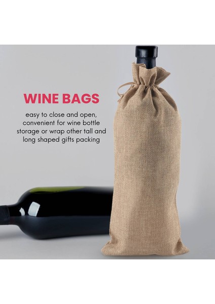 12 Parça Çuval Bezi Şarap Torbaları Ipli Şarap Şişesi Çantaları Parti Kör Tadım Için Etiketli Yeniden Kullanılabilir Çantalar Doğum Günü Düğün Seyahat Eve Taşınma (Yurt Dışından) modelleri