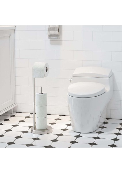 Ayaklı Tuvalet Kağıtlığı Rezervli Standı, Paslanmaz Çelik Kağıtlık, Banyo Için Tuvalet Kağıdı Standı -1 (Yurt Dışından)