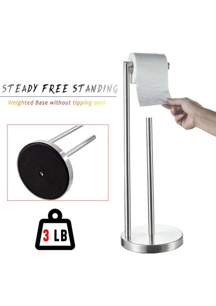 Ayaklı Tuvalet Kağıtlığı Rezervli Standı, Paslanmaz Çelik Kağıtlık, Banyo Için Tuvalet Kağıdı Standı -1 (Yurt Dışından)