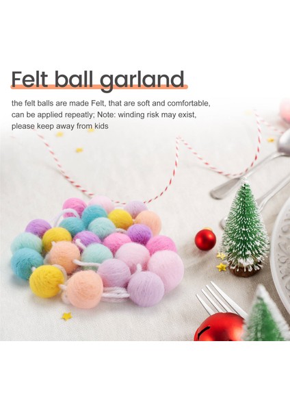 Adet Yün Keçe Top Çelenk Renkli Pom Pom Çelenk Mardi Gras Paskalya Cadılar Bayramı Şükran Günü Yılbaşı Dekoru C (Yurt Dışından) indirimleri
