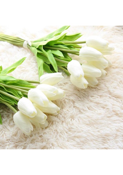 30 Adet Yapay Laleler Çiçekler Gerçek Dokunmatik Laleler Pu Lale Buketi Lateks Çiçek Beyaz Lale (Beyaz) (Yurt Dışından) indirimleri